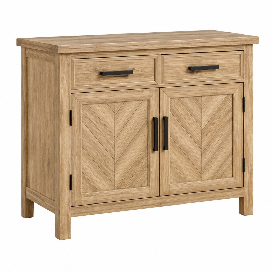 Komoda 120 x 45 x 90 cm drewniana brązowa z szufladami i drzwiami w stylu rustykalnym