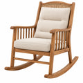 Fotel bujany 70 x 100 x 110 cm z drewna naturalny beżowy do relaksu